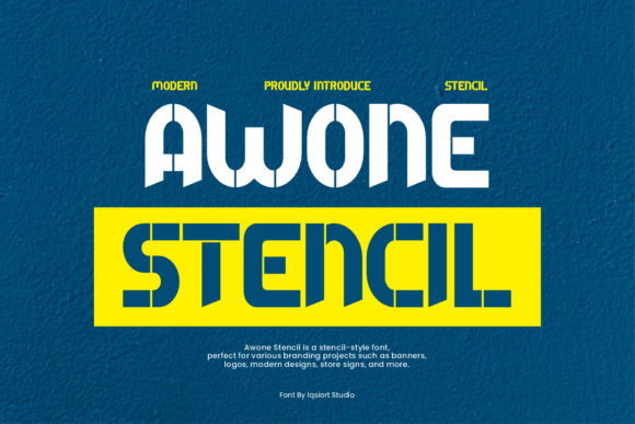 Awone Stencil Font - Featured Image