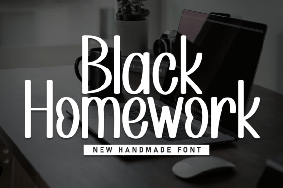 Black Homework Font - Featured Image