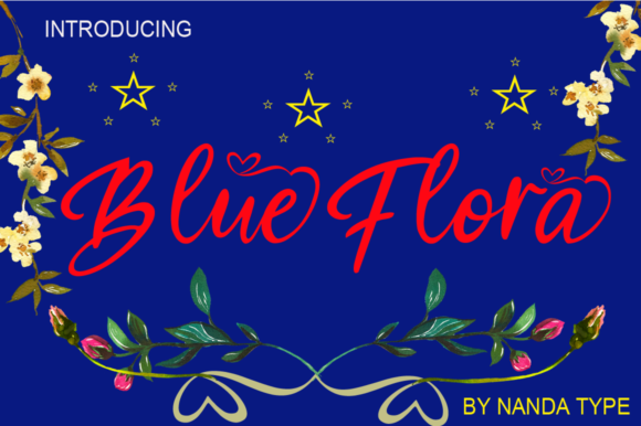 Blue Flora Font - Featured Image