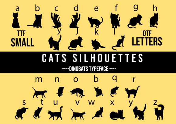 Cats Silhouettes Font - Featured Image