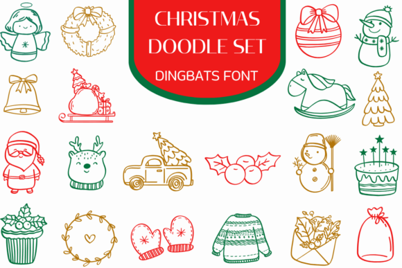 Christmas Doodle Set Font - Featured Image