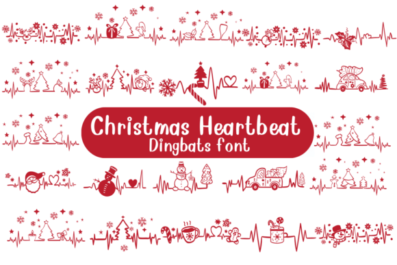Christmas Heartbeat Font - Featured Image