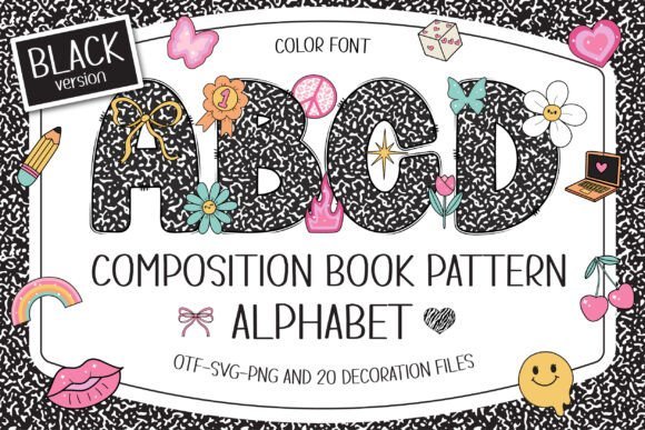 Composition Book Pattern Font - Featured Image