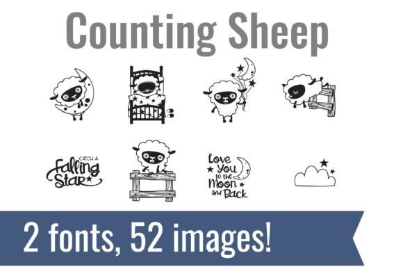 Counting Sheep Dingbats Font - Featured Image