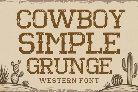 Cowboy Simple Grunge Font - Featured Image