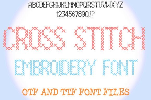 Cross Stitch Embroidery Font - Featured Image