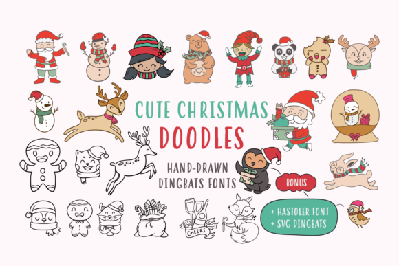 Cute Christmas Doodles Font - Featured Image