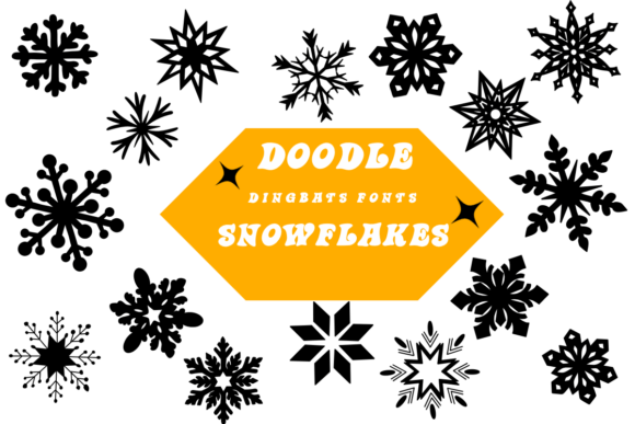 Doodle Snowflakes Font - Featured Image
