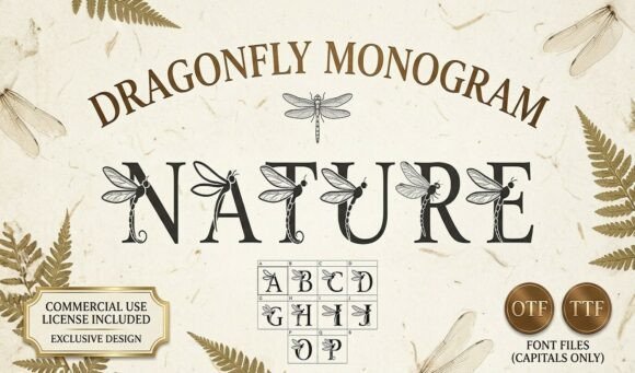 Dragonfly Monogram Font - Featured Image