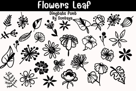 Flowers Leaf Font - Featured Image