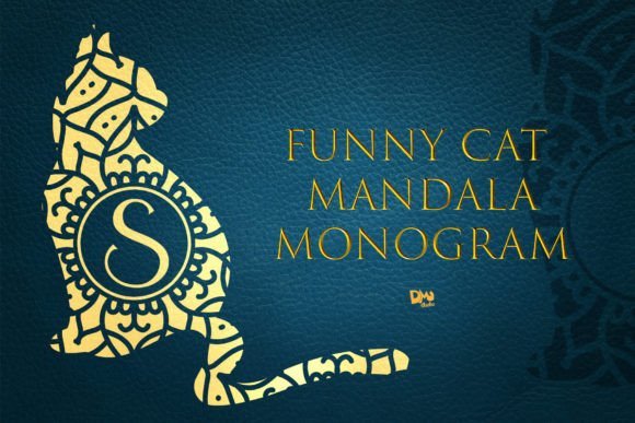 Funny Cat Mandala Monogram Font - Featured Image