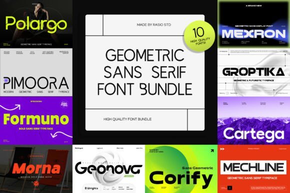 Geometric Sans Serif Bundle Font - Featured Image