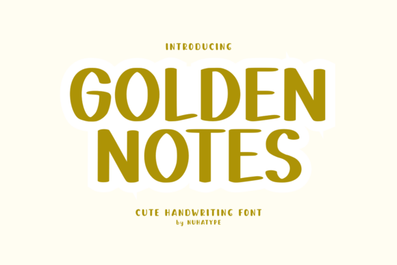 Golden Notes Font - Featured Image