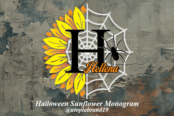 Halloween Sunflower Monogram Font - Featured Image