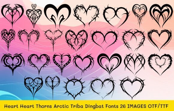 Heart Thorns Arctic Tribal Font - Featured Image
