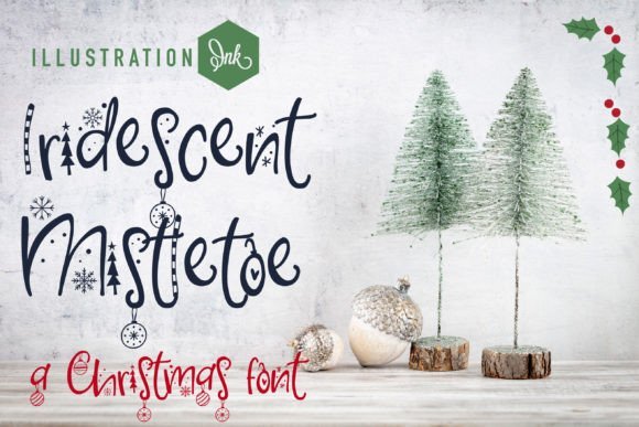 Iridescent Mistletoe Font - Featured Image