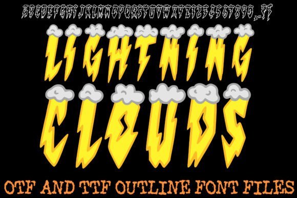 Lightning Clouds Font - Featured Image