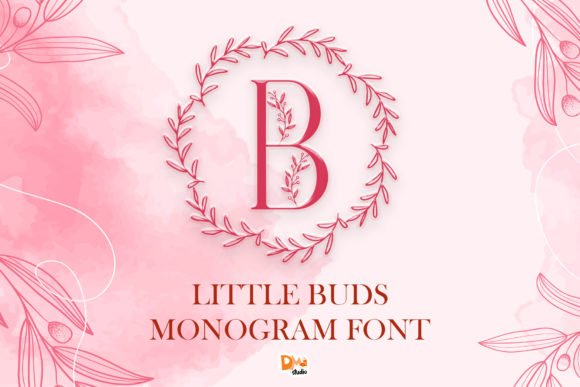 Little Buds Monogram Wreath Font - Featured Image