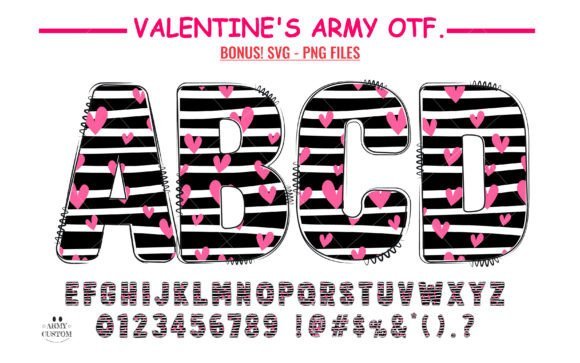 Love Valentine's Stripe Heart Font - Featured Image