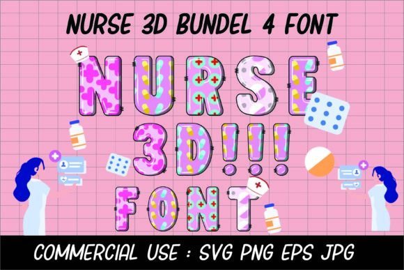 Nurse 3d Font Font - Featured Image