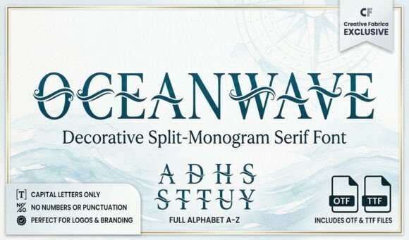 Ocean Wave Monogram Font - Featured Image