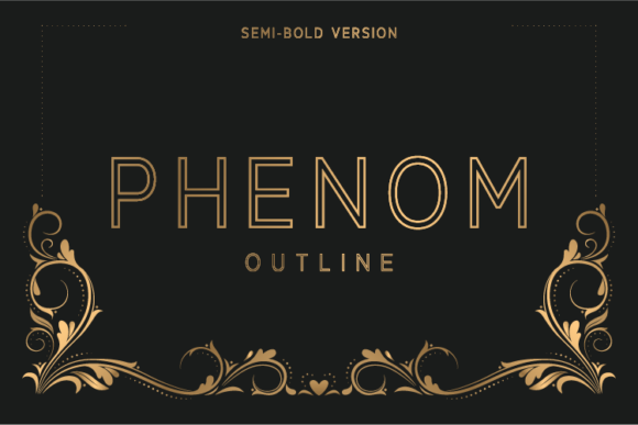 Phenom Outline Semi-Bold Font - Featured Image