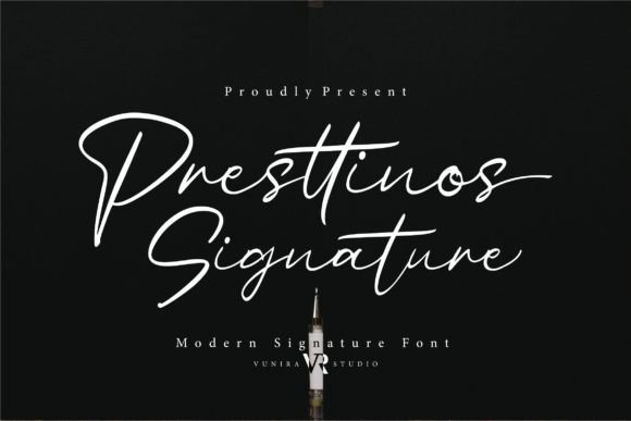 Presttinos Signature Font - Featured Image
