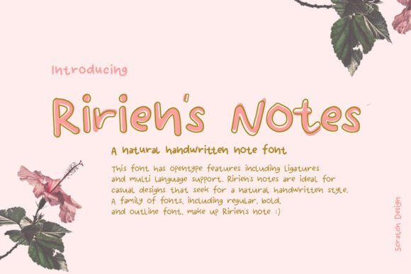 Ririen's Notes Font - Featured Image